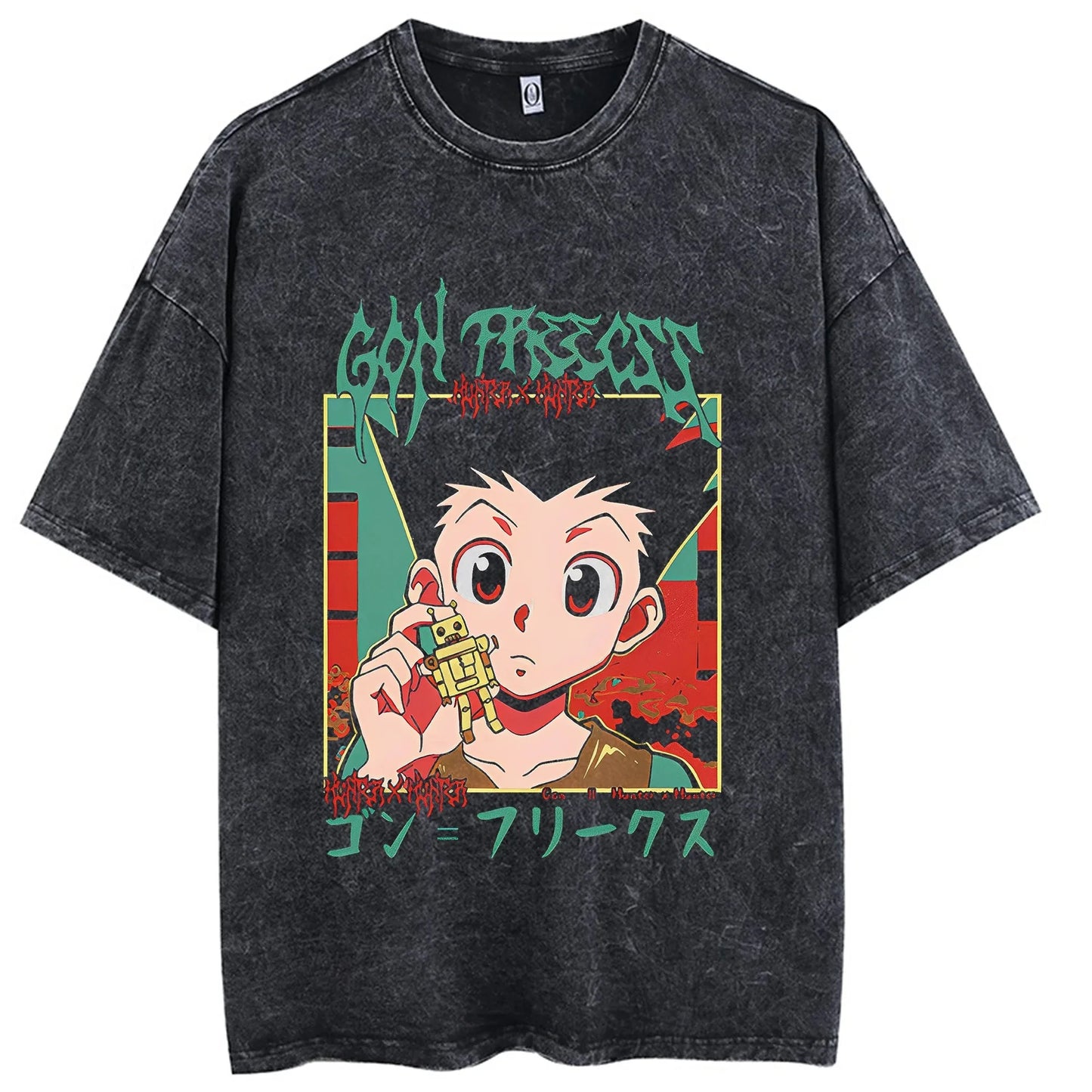 Acid-Washed Vintage Anime T-shirt