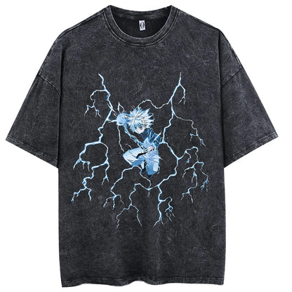 Acid-Washed Vintage Anime T-shirt