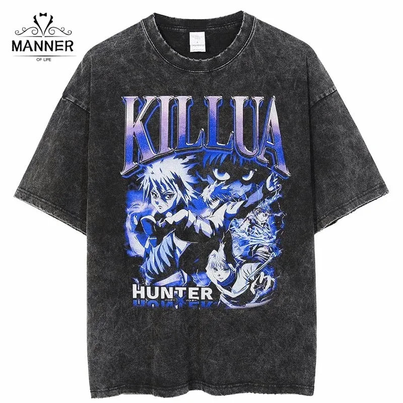 Acid-Washed Vintage Anime T-shirt