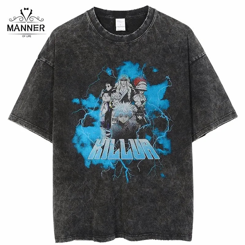 Acid-Washed Vintage Anime T-shirt