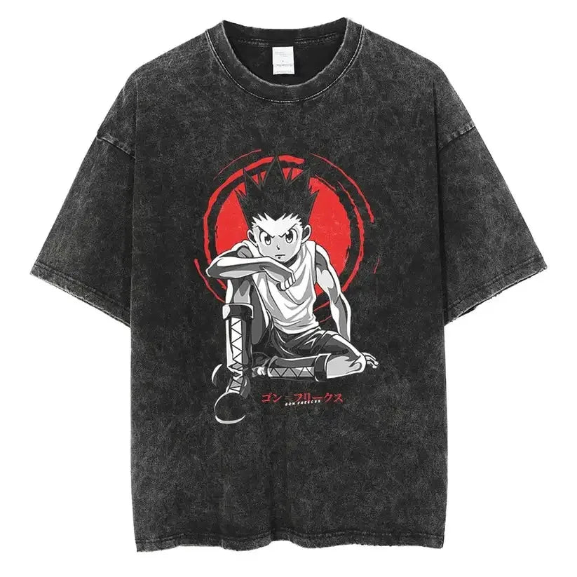 Acid-Washed Vintage Anime T-shirt